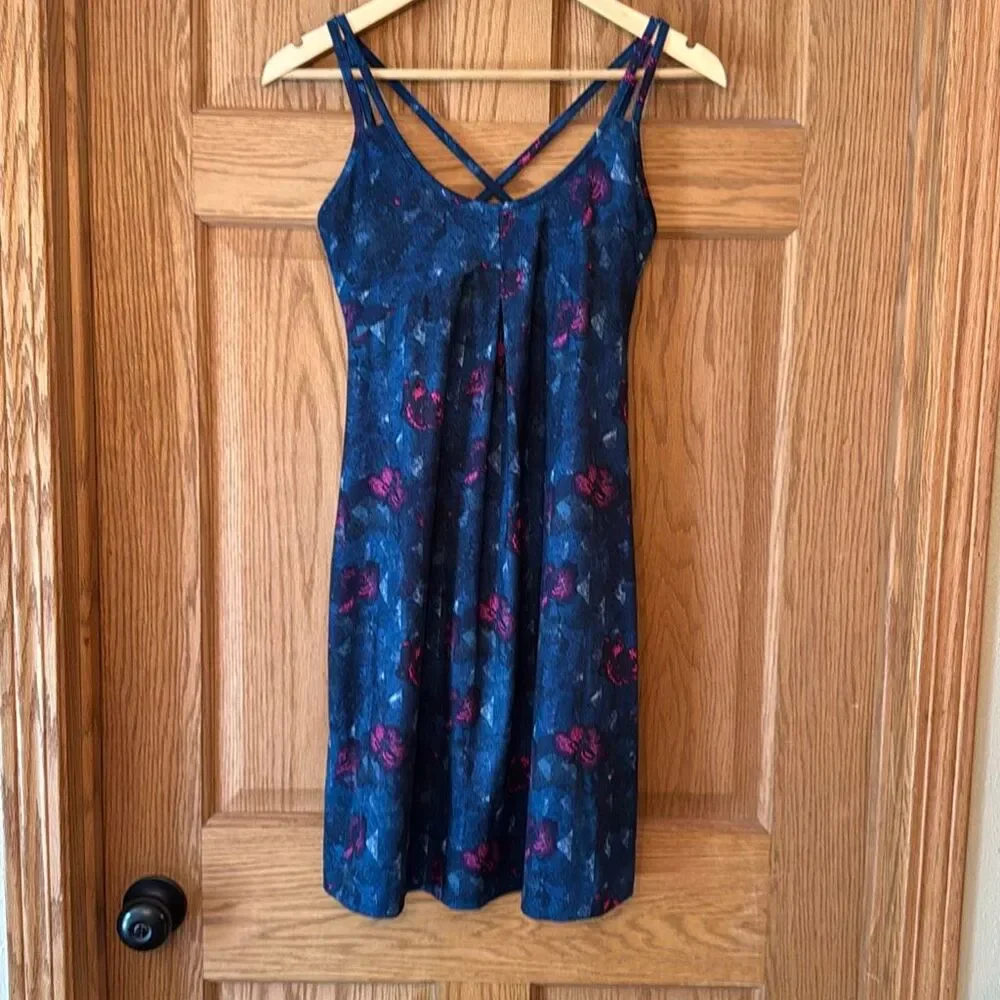 PATAGONIA Garden City Dress Navy Floral Strappy
